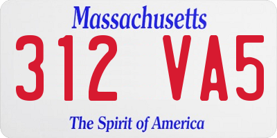MA license plate 312VA5
