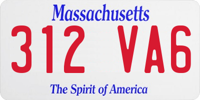 MA license plate 312VA6