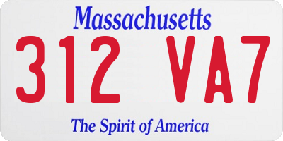 MA license plate 312VA7
