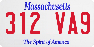 MA license plate 312VA9