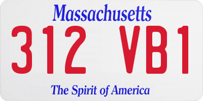 MA license plate 312VB1