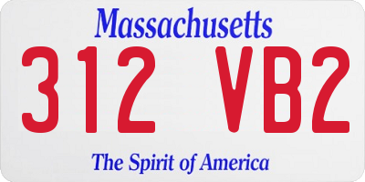 MA license plate 312VB2