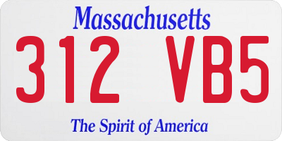 MA license plate 312VB5