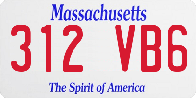 MA license plate 312VB6