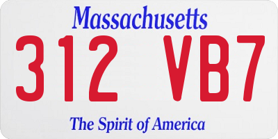 MA license plate 312VB7