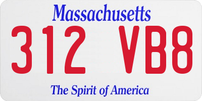 MA license plate 312VB8