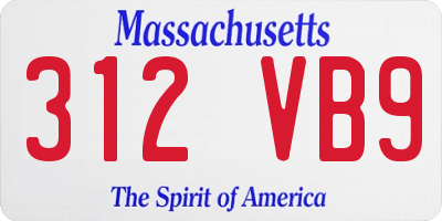 MA license plate 312VB9