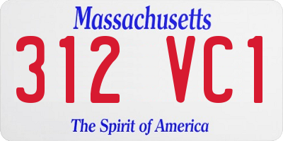 MA license plate 312VC1