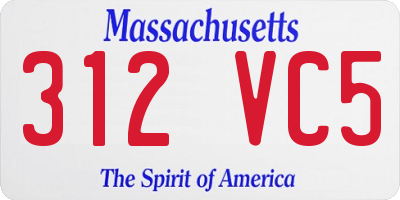 MA license plate 312VC5