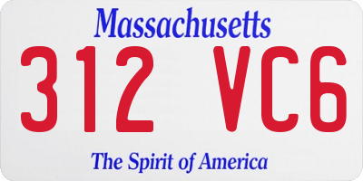 MA license plate 312VC6