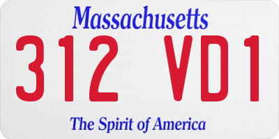 MA license plate 312VD1
