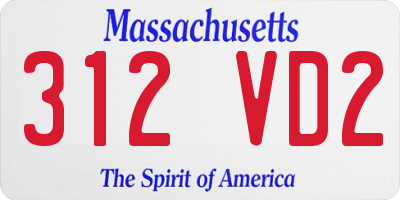 MA license plate 312VD2