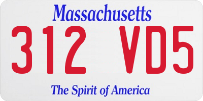 MA license plate 312VD5