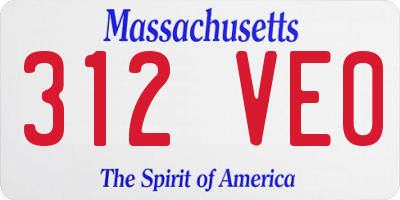 MA license plate 312VE0