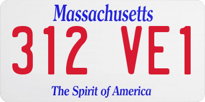 MA license plate 312VE1