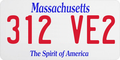 MA license plate 312VE2