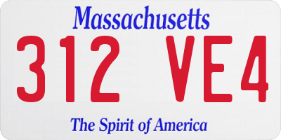 MA license plate 312VE4