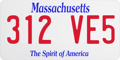 MA license plate 312VE5