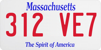 MA license plate 312VE7