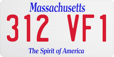 MA license plate 312VF1