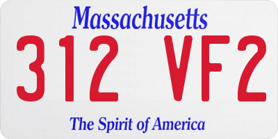MA license plate 312VF2