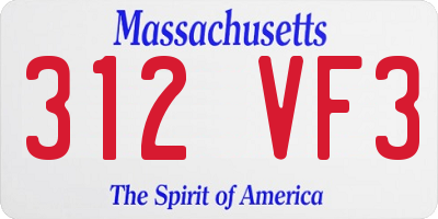 MA license plate 312VF3