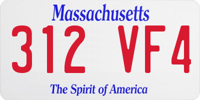 MA license plate 312VF4