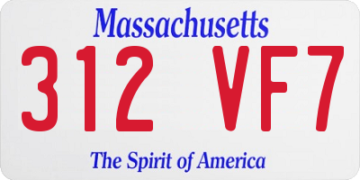 MA license plate 312VF7