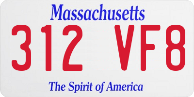 MA license plate 312VF8