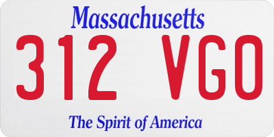 MA license plate 312VG0