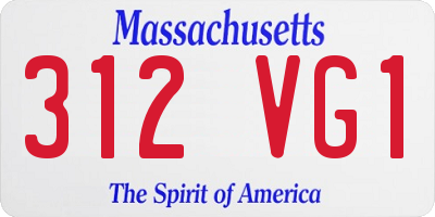MA license plate 312VG1