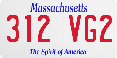 MA license plate 312VG2