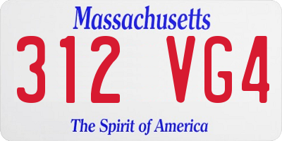 MA license plate 312VG4