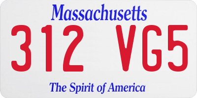 MA license plate 312VG5