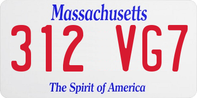 MA license plate 312VG7