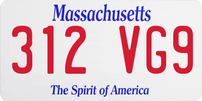 MA license plate 312VG9
