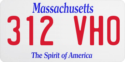 MA license plate 312VH0