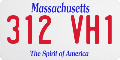 MA license plate 312VH1