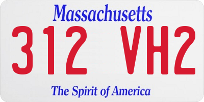 MA license plate 312VH2
