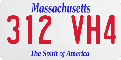 MA license plate 312VH4
