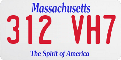 MA license plate 312VH7