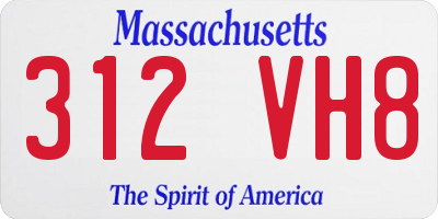 MA license plate 312VH8