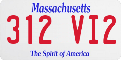 MA license plate 312VI2