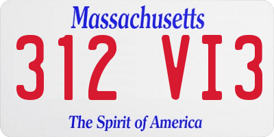 MA license plate 312VI3