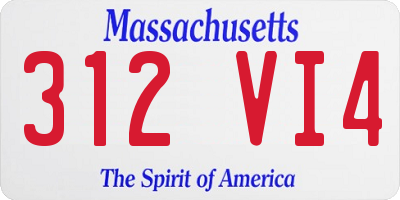 MA license plate 312VI4