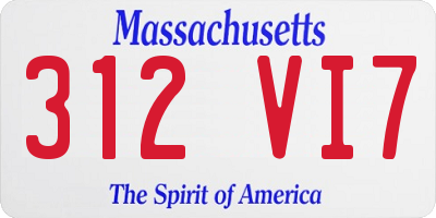 MA license plate 312VI7