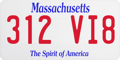 MA license plate 312VI8
