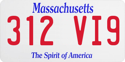MA license plate 312VI9