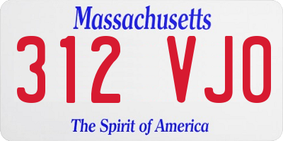 MA license plate 312VJ0
