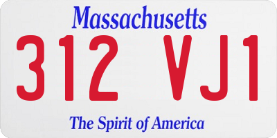 MA license plate 312VJ1
